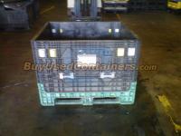 Used 40x48x34 Plastic Bulk Container - Front View with drop door up