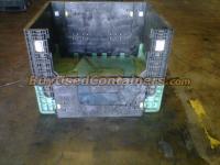 Used 40x48x34 Plastic Bulk Bin - Front View w/drop door down