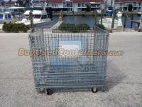 40x48x42.5 Collapsible Wire Containers w/Casters & 1 Drop Door