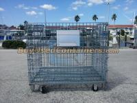 40x48x42.5 Collapsible Wire Containers w/Casters & 1 Drop Door - Side View
