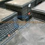 Used 45x48x50 Collapsible Bulk Container w/no drop doors - Collapsed View w/lids