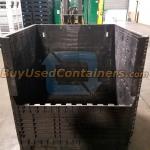 Used 45x48x50 Collapsible Bulk Container w/no drop doors - Front View w/one wall collapsed