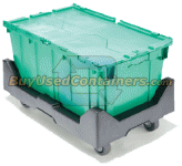 New 27x17x12 Attached Lid Totes - Blue