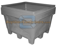 48x44x39 Fixed Wall Bulk Container - 4-Way Entry - Outside View