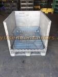 **SOLD** Used 40x48x39 Plastic Collapsible Bulk Container w/No Drop Doors