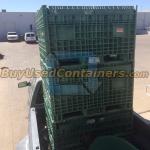 45x48x50 Used Plastic Bulk Container - Collapsed Stack - Green
