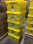 **SOLD** *NEW* *Yellow* Monoflo DC 2420-12 Attached Lid Tote Distribution Container