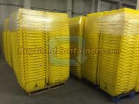 **SOLD** *NEW* *Yellow* Monoflo DC 2420-12 Attached Lid Tote Distribution Container