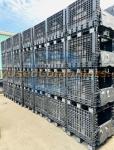 30x32x34h" Collapsible Bulk Containers with Drop Doors Black Colors